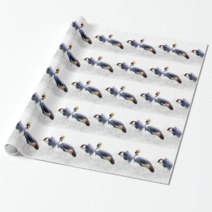 Graukrone Kran-Vogelfedern Geschenkpapier