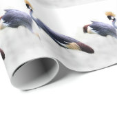 Graukrone Kran-Vogelfedern Geschenkpapier (Rolleneckpunkt)