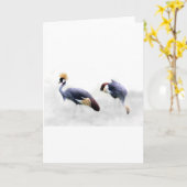 Graukrone Kran-Vogelfedern Karte (Gelbe Blume)