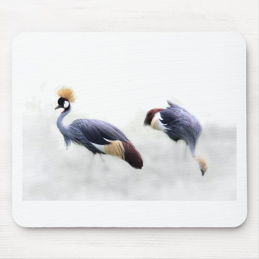 Graukrone Kran-Vogelfedern Mousepad (Vorne)
