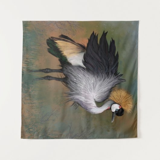 Graukronenkrane Tapestry Wandteppich (Vorderseite (Horizontal))