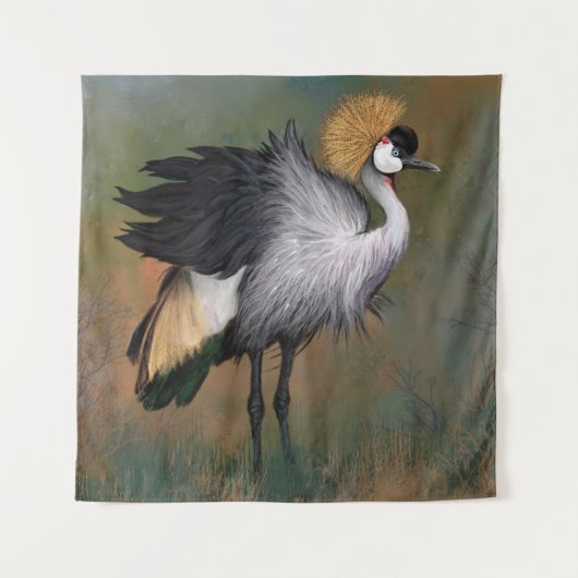 Graukronenkrane Tapestry Wandteppich (Vorderseite)