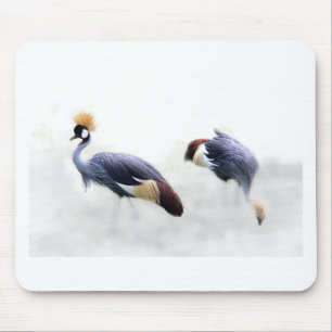 Graukronenkranich-Vogelflügel-Federn Mousepad