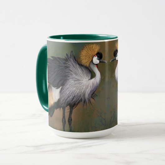 Graukrönte Krane Tasse Schöne Vögel (Vorderseite Links)