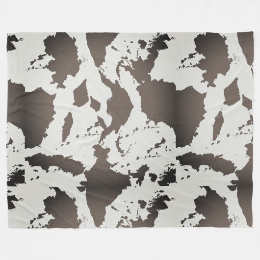 Graukuhdruck Fleecedecke (Vorderseite (Horizontal))