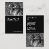 Graulag Gänse B&W - Schwarz Visitenkarte (Vorne/Hinten)