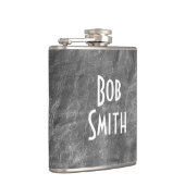 Grauleder-Hip-Flasche Flachmann (Rechts)