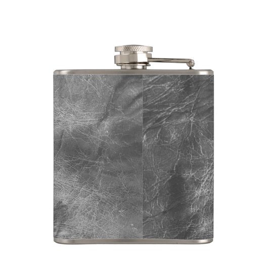 Grauleder-Hip-Flasche Flachmann (Rückseite)