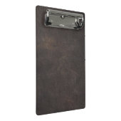 Grauleder Mini Klemmbrett (Schrägansicht)