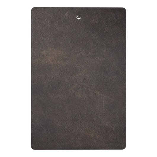 Grauleder Mini Klemmbrett (Rückseite)