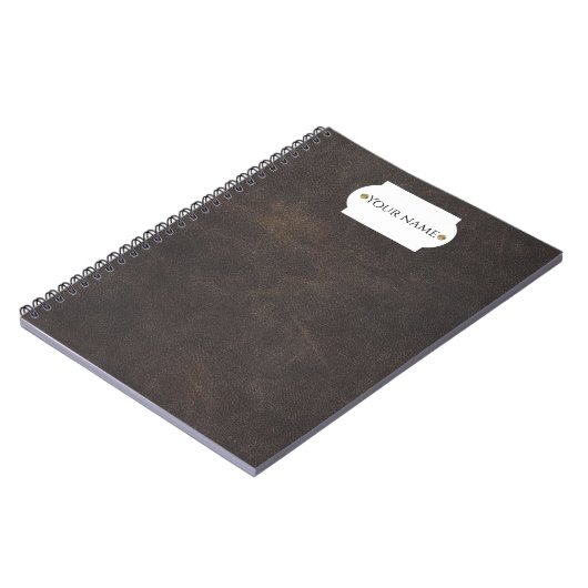 Grauleder Notizblock (Linke Seite)