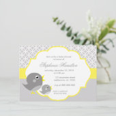 Graulemon-neutrale Babydusche Einladung (Stehend Vorderseite)