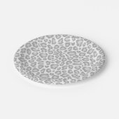 Grauleopard Print Pappteller (Schrägansicht)