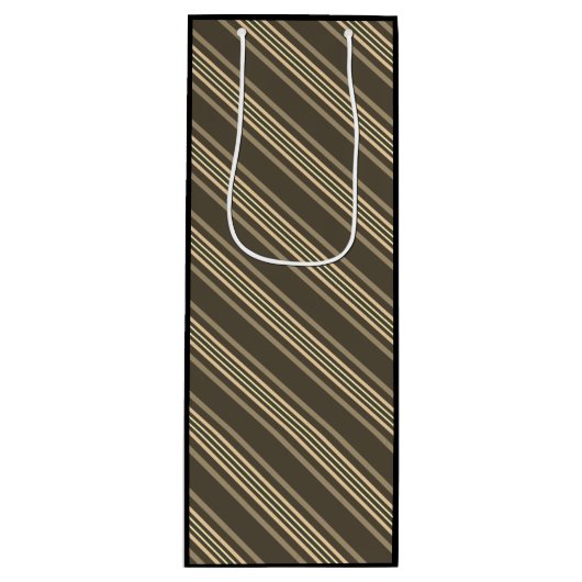 Graulinienmuster und Sepia Geschenktüte Für Weinflaschen (Vorderseite)