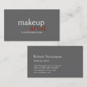 Graumakeup Artist Business Card Visitenkarte (Vorne/Hinten)
