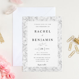 Graumarmor elegante, moderne und schicke Hochzeit Einladung