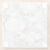 Graumarmor und Imitat Rose Gold Glasuntersetzer (Rückseite)