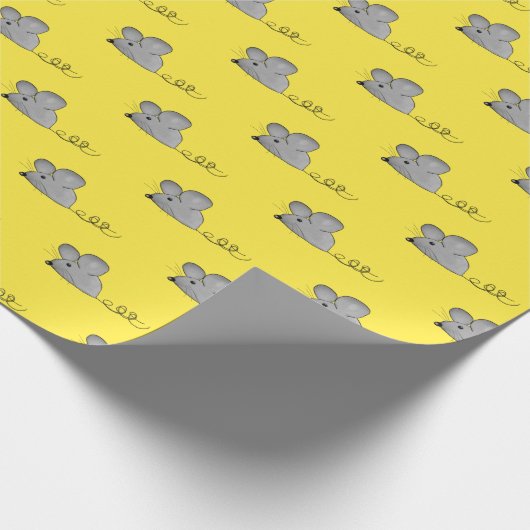 Graumäuse auf gelb geschenkpapier (Ecke)