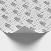 Graumäuse auf Polka-Punkten Geschenkpapier (Ecke)