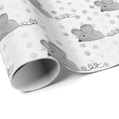 Graumäuse auf Polka-Punkten Geschenkpapier (Rolleneckpunkt)