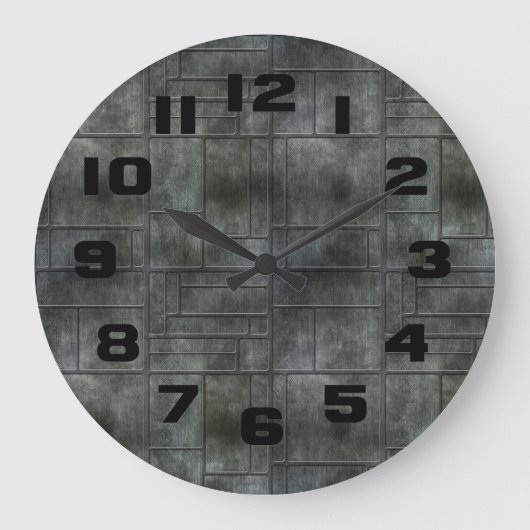 Graumetall Große Wanduhr (Vorderseite)