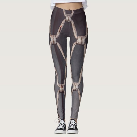Graumetallkettenverbindung Leggings (Vorderseite)