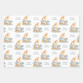 Grauminze Wasserfarbe Niedlich Safari Jungle Tiere Geschenkpapier Set (Vorderseite 2)