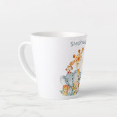 Grauminze Wasserfarbe Niedlich Safari Jungle Tiere Milchtasse (Linke Ecke)