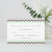 Grauminze Zickzack UAWG Wedding Card RSVP Karte (Stehend Vorderseite)