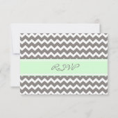 Grauminze Zickzack UAWG Wedding Card RSVP Karte (Rückseite)
