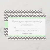 Grauminze Zickzack UAWG Wedding Card RSVP Karte (Vorne/Hinten)