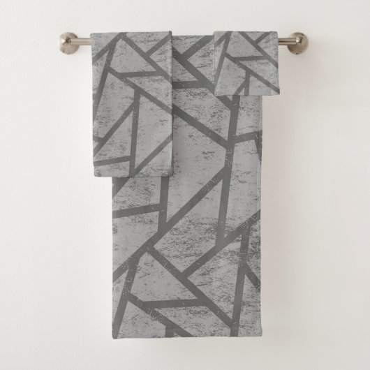 Graumosaikmuster Badhandtuch Set (Insitu)