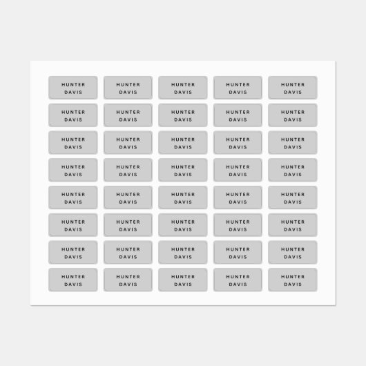 Grauname Etiketten (Blatt)