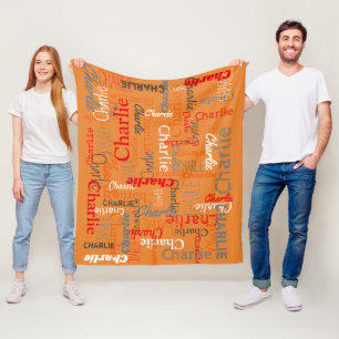 Graunamensdecke orange Rotes Charlien Fleecedecke