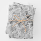 Grauopulente Marmorsäulen-Papierfolien Geschenkpapier Set (Beispiel)