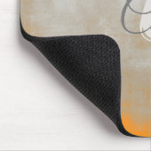 Grauorange Abstrakte Monogramm Mousepad (Ecke)