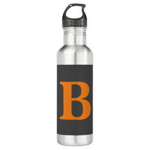 Grauorange moderne mit Monogramm beruflich Edelstahlflasche