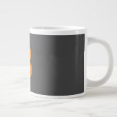 Grauorange moderne mit Monogramm beruflich Jumbo-Tasse (Rechts)