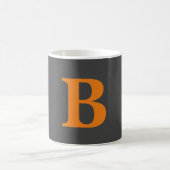 Grauorange moderne mit Monogramm beruflich Kaffeetasse (Mittel)