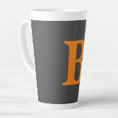 Grauorange moderne mit Monogramm beruflich Milchtasse (Linke Ecke)
