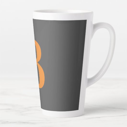 Grauorange moderne mit Monogramm beruflich Milchtasse (Rechts)