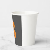 Grauorange moderne mit Monogramm beruflich Pappbecher (Links)