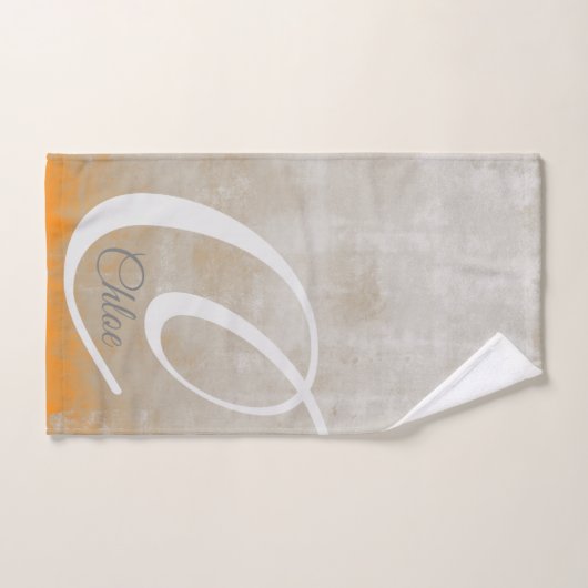 Grauorange, rustikal, Abstrakt Badhandtuch Set (Handtuch)