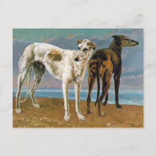 Graupainted Greyhounds - Zwei Windhunde - Vintage Postkarte