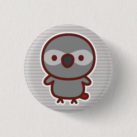 Graupapagei Button (Vorderseite)