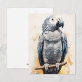 Graupapagei in Wasserfarben Feiertagskarte (Vorne/Hinten)