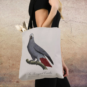 Graupapagei, Psittacus erithacus, Vintage Tasche