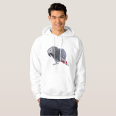 Graupapagei Vogel Hoodie (Vorne ganz)