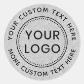 Graupapiertextur, benutzerdefiniertes Logo, kreisf Runder Aufkleber (Vorderseite)