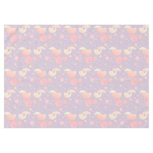 Graupastellneutrale rosa Punktmuster Tischdecke (Vorderseite (Horizontal))